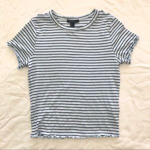 NWOT Forever 21 striped frilled shirt